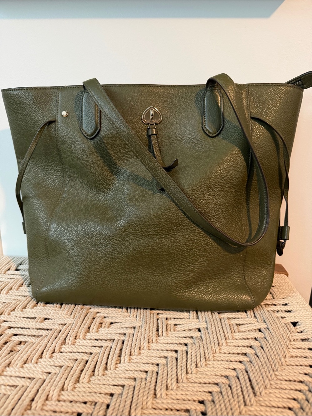 kate spade Olive Green Pebble Leather Tote